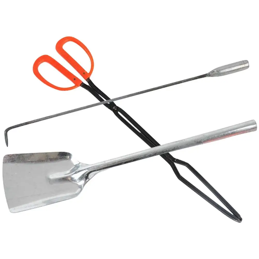 

Charcoal Grill Soot Shovel Set Sturdy Garbage Clip Household Tongs Iron Outdoor Cleaning Picker