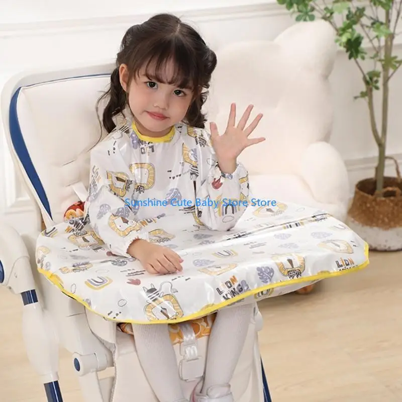 

C5AF Baby High Chair Waterproof Bibs Adjustable Size Say Goodbye to Messy Mealtimes