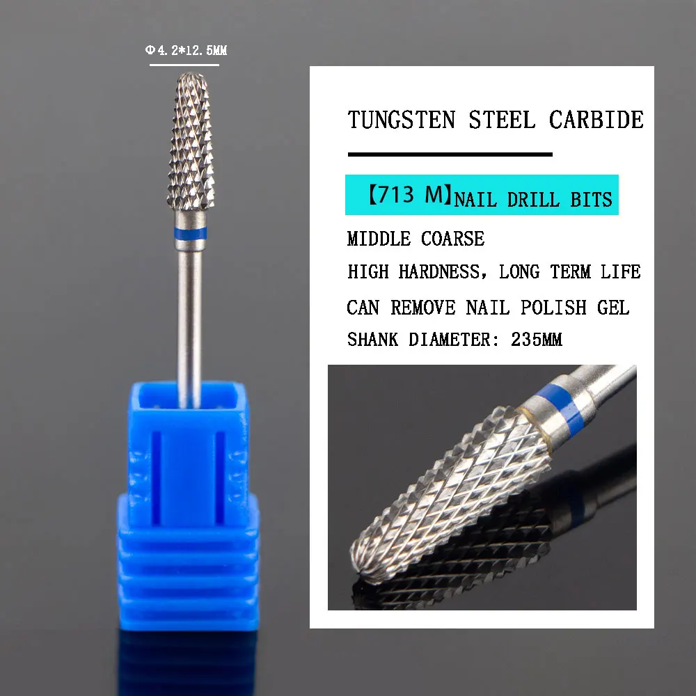 

Tungsten Carbide Nail Drill Bits Electric Nail Mills Cutter for Manicure Remove Nail Polish Gel Milling Cutter Accessories