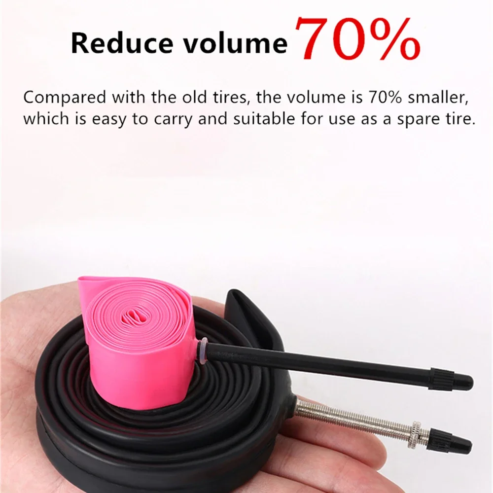 NPY Ultralight Bike Inner Tube Pink TPU Road Bicycle Tire 45/65/85mm French Valve 700Cx18 23 25 28 32 MTB Tube