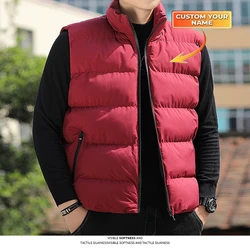 Chaleco de estilo Hong Kong para hombre, camiseta sin mangas con cuello de pie, escote Corazón, pareja joven grande, otoño e invierno, 2023