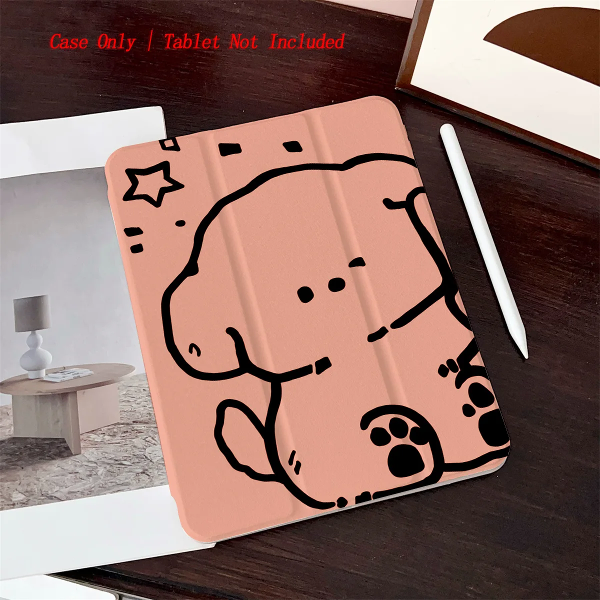 

Modern Adorable Orange Giant Dog Design iPad Case For Apple iPad 10.2 Inch Pro 11 Air 4 Mini 6 Durable Decorative Cover