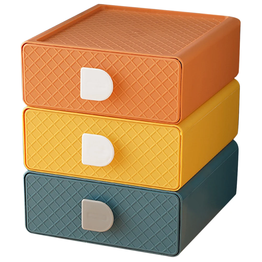 

3 Pcs Desktop Storage Box Large Capacity Makeup ganizer Drawer Type Plastic Container for Lipstick Nail Polish Jewelry Case