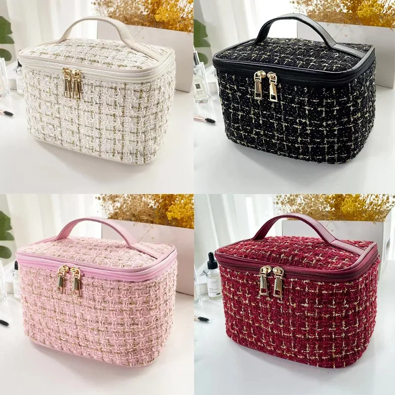 

Designer Square Bag New Style Fashion Makeup Bag Large Capacity Portable Handbag Cosmetic Organizer