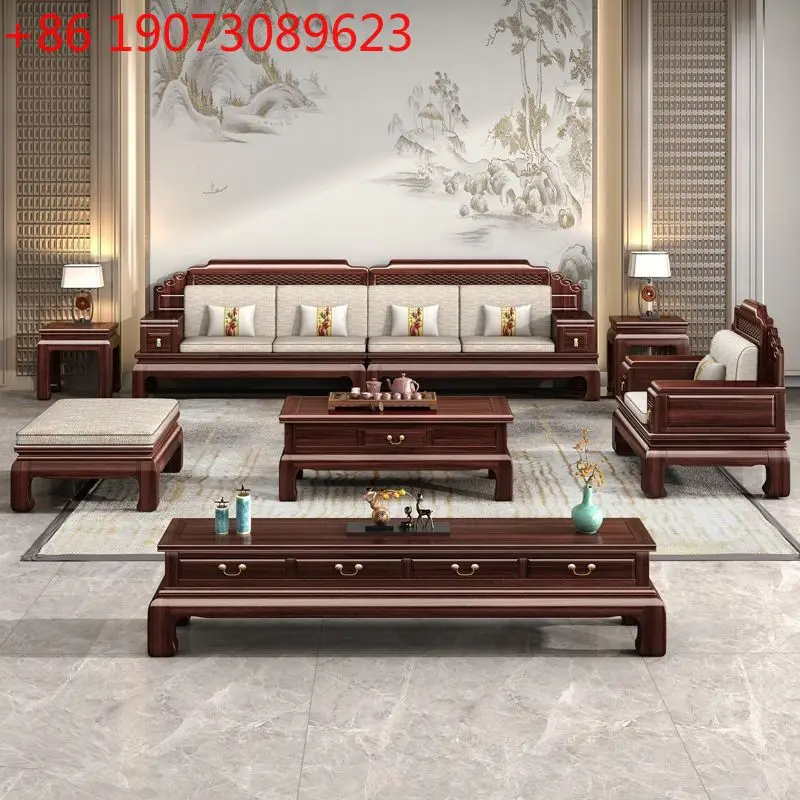 

Новый китайский диван из черного дерева для гостиной, полностью из массива дерева, зимний и летний угловой комбинированный диван для хранения, имитация классической мебели