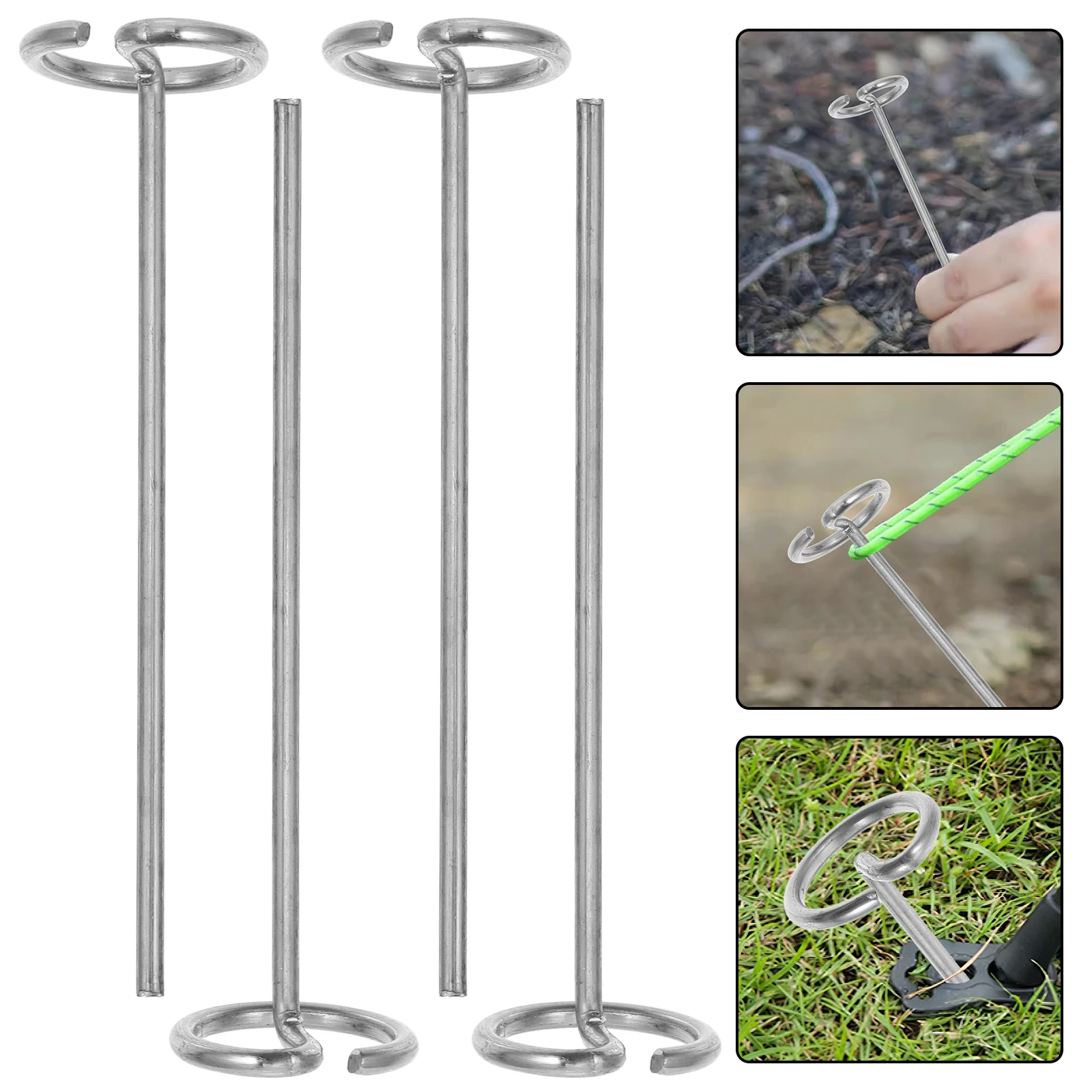 20 piezas fijador de clavos para césped, estacas de Metal para jardín, tela de paisaje resistente para acampar, dosel, tiendas de campaña, grapas para césped