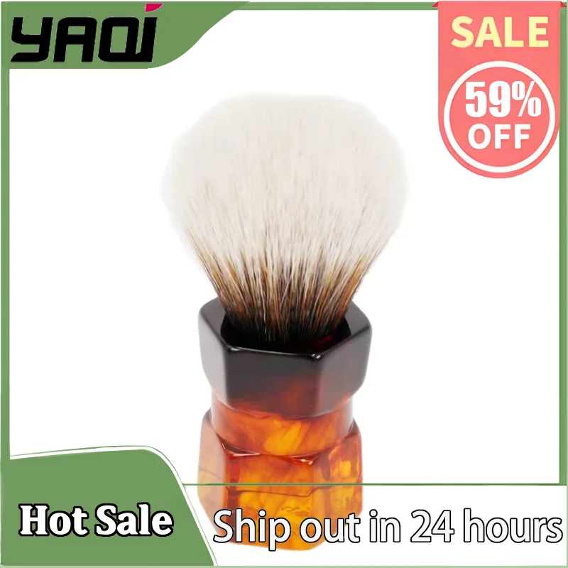 YAQI 24mm Moka Express Synthetic Hair Barbe Mens Shaving Brush, High- Density Professional Travel Care tools
