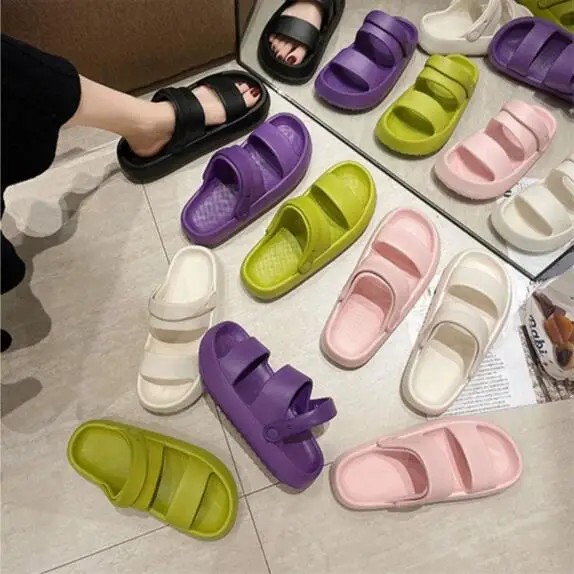 

Women Summer Beach Platform Sandals white Soft Sole EVA Slides Woman Fashion Non-slip Outdoor Slippers Female Comfortable Shoes