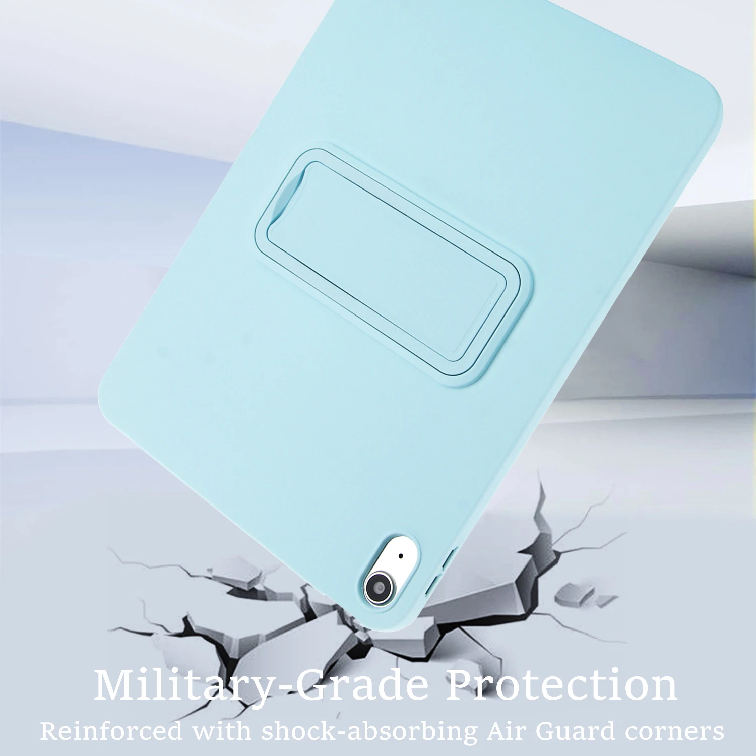 Capa traseira de cor sólida com suporte para iPad Pro Air 5 6 7 8 9a 10a geração 2024 Funda para 10,2 10,9 11 polegadas Mini