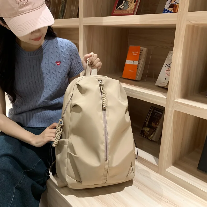

New Sle Women's College Student Bapa Simple Design Dual oulder Travel Bapa High Aesthetic Value Casual Leisure Bag