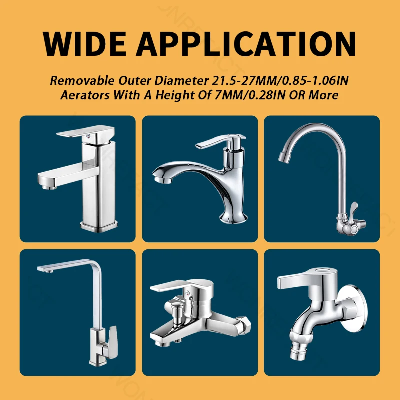 Multifunctional Faucet Bubber Wrench Bathroom Sink Aerator and Filter Disassembly Tool Repair Sink Sprayer Wrench Chrome Metal