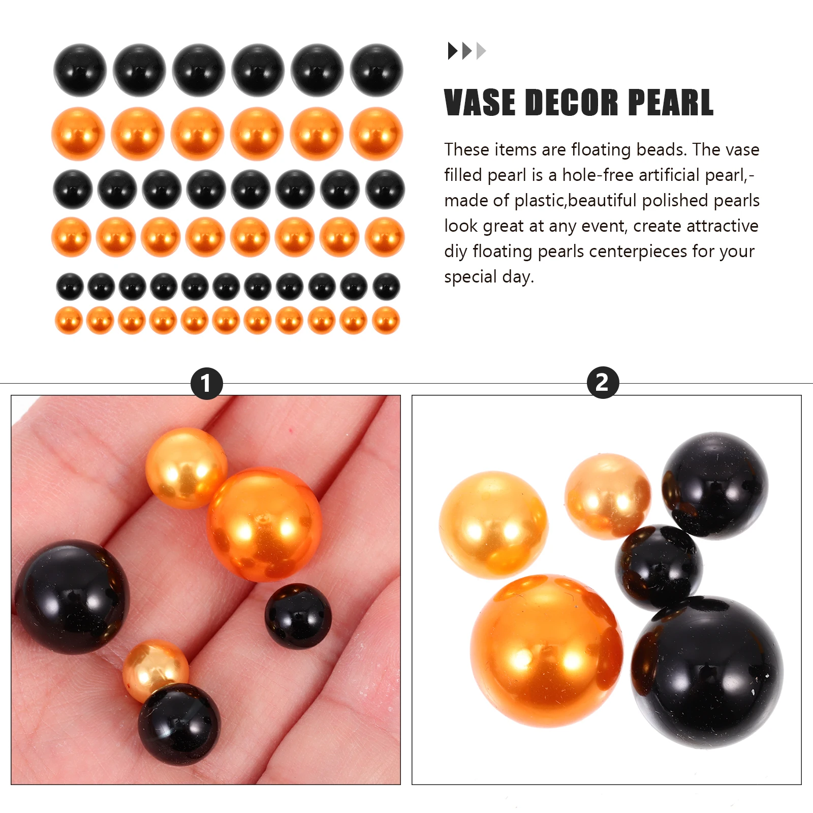 

500 Pcs Imitation Pearl Vase Filling Floating Beads Filler Decorative for Vases Pearls No Holes Crafting Soft Artificial