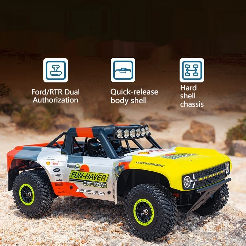 FMS Liema 1/18 Scale Remote Control Car Model - Flashing Lights Simulation Racing Vehicle Collectible Short Card Included
