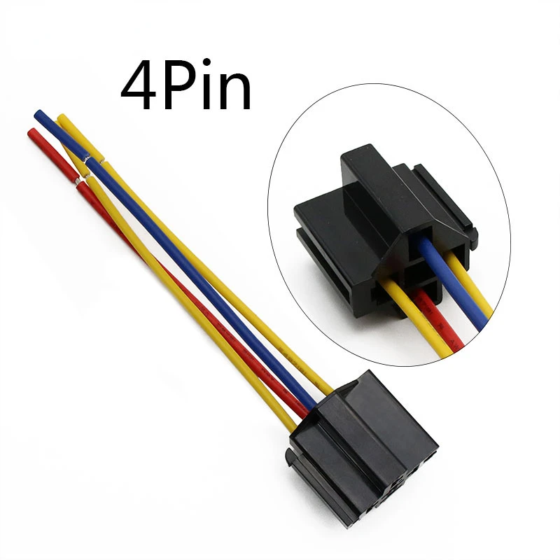 Waterproof Automotive Relay 12V 24V 4pin 5pin 4P 5P 40A Car Relay With Black Red Copper Terminal Auto Relay With  Socket