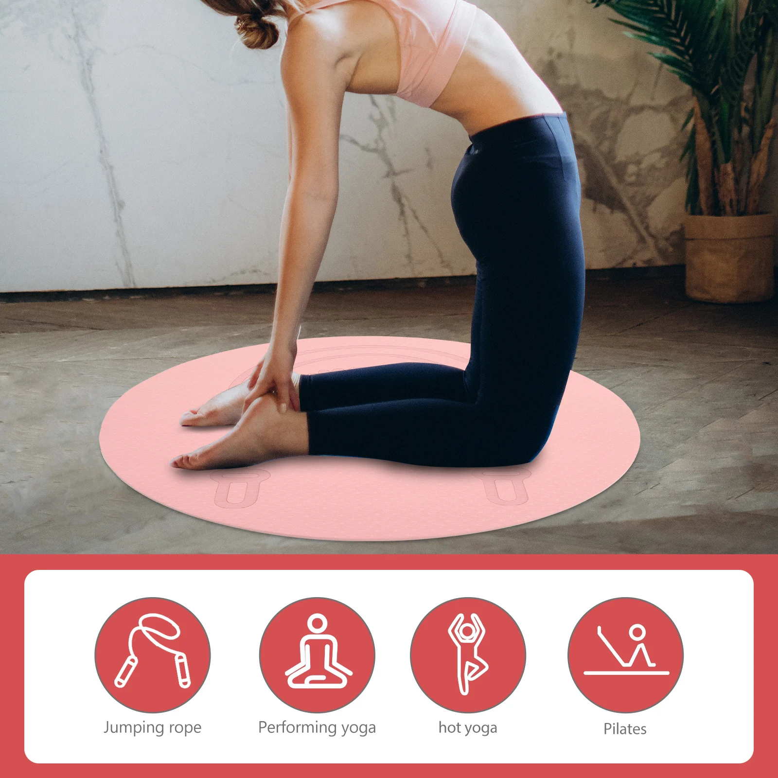 

Non-Slip Jump Rope Mat 6Mm Thick High-Density Tpe Yoga Mat for Indoor Jumping Workout Shock Absorption Performance