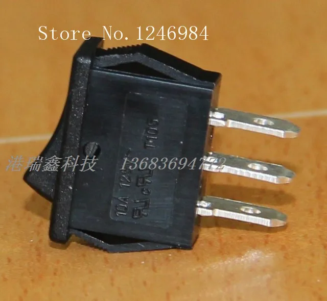 [SA]Power switch RLEIL small flat rocker switch rocker switch RL3 single black tripod two tranches 7 * 19 holes--50pcs/lot