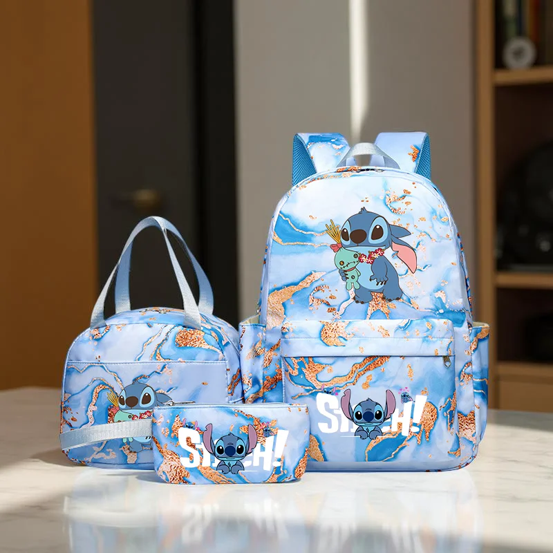 

Набор рюкзаков Stitch, сумка и сумка для хранения с регулируемым ремешком, застежка-молния, легкая прочная ткань для ежедневного использования, путешествий