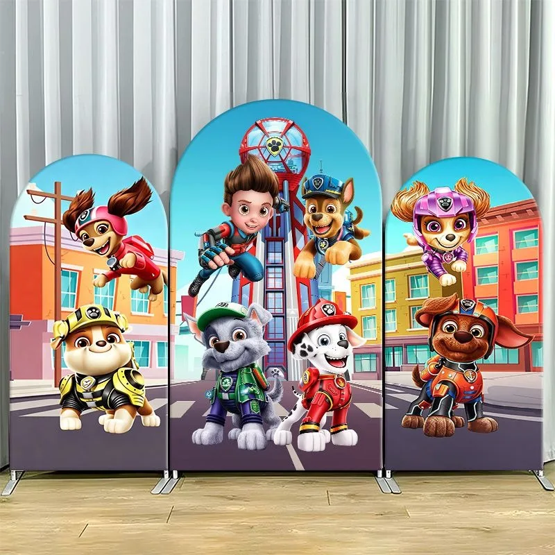 

Paw Patrol Arch Backdrop Cover Heavy Duty Fabric Custom Party Decoration Seamless Arch Scene Birthday Event Decor Supplies