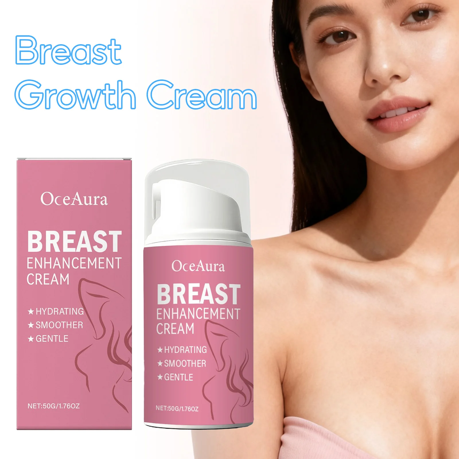 OCEAURA Breast Growth Cream Compact Plump Promote Growth Improve Elasticity Deeping Hydration Compact Lift Breast Massage Cream