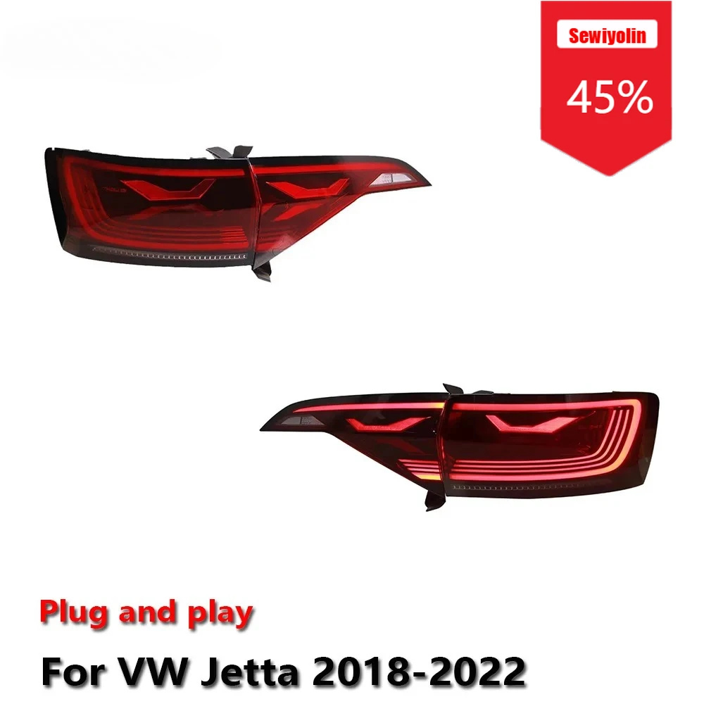 

Sewiyolin автомобильные светодиодные задние фонари в сборе для VW Jetta 2018-2024 авто противотуманные DRL тормозные указатели поворота Plug and Play