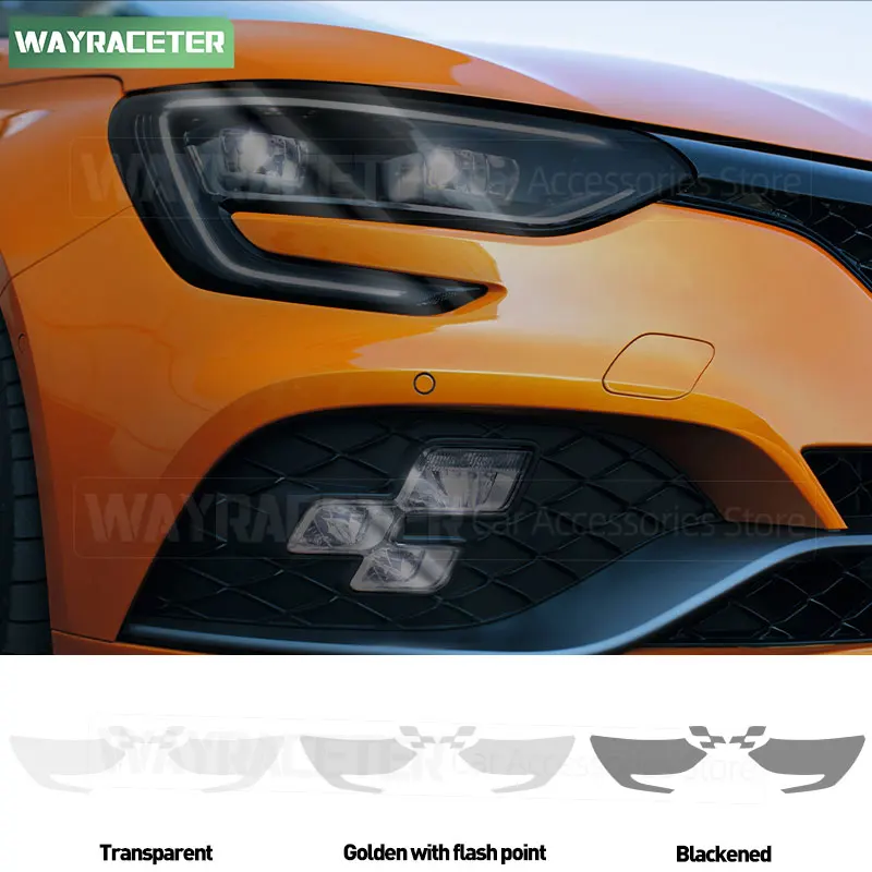 

2 шт. оттенок автомобильных фар, дымчато-черная защитная пленка, передняя прозрачная наклейка из ТПУ для Renault Megane 4 RS Trophy 2015-2022