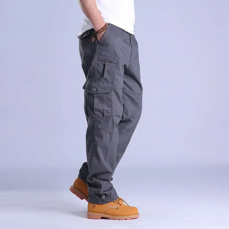 Spring Autumn Men Hiking Pants Cotton Tactical Cargo Pants Big Size Cycling Running Jogger Pants Outdoor Sport Gym Mens Pants