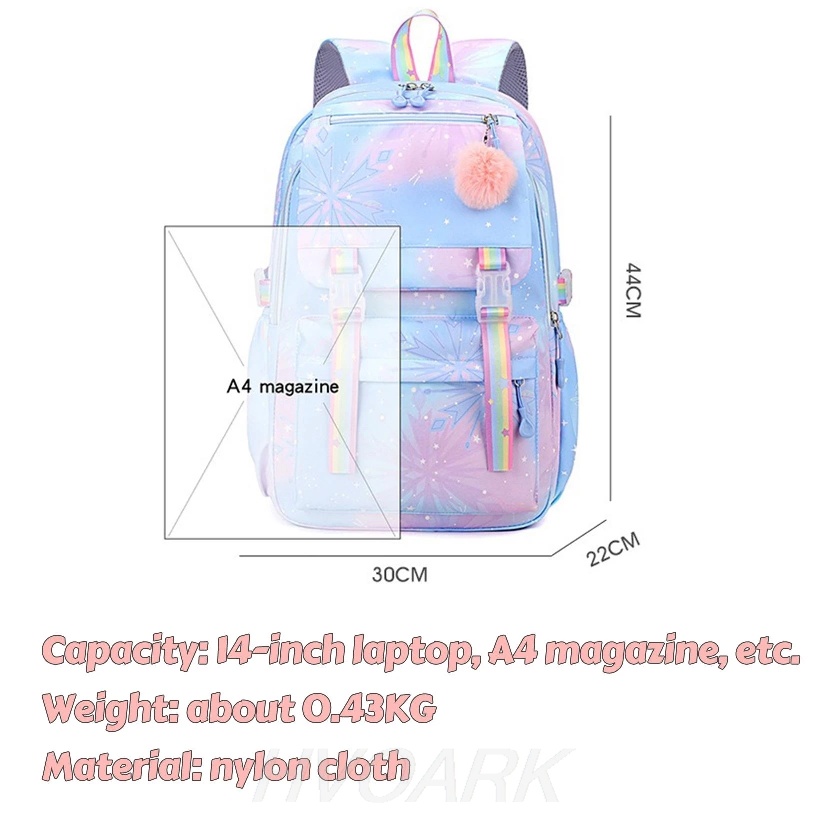 The Little Mermaid Women's Backpack Boys Girls Bookbag Bag Student Teenager Children Knapsack Schoolbag Rucksack Birthday Gift