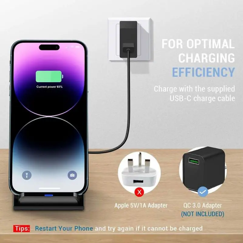 Wireless Phone Charging Station Cell Phone Charger Stand 15w Foldable Portable Fast Wireless Charging Station Phone Desk Stand