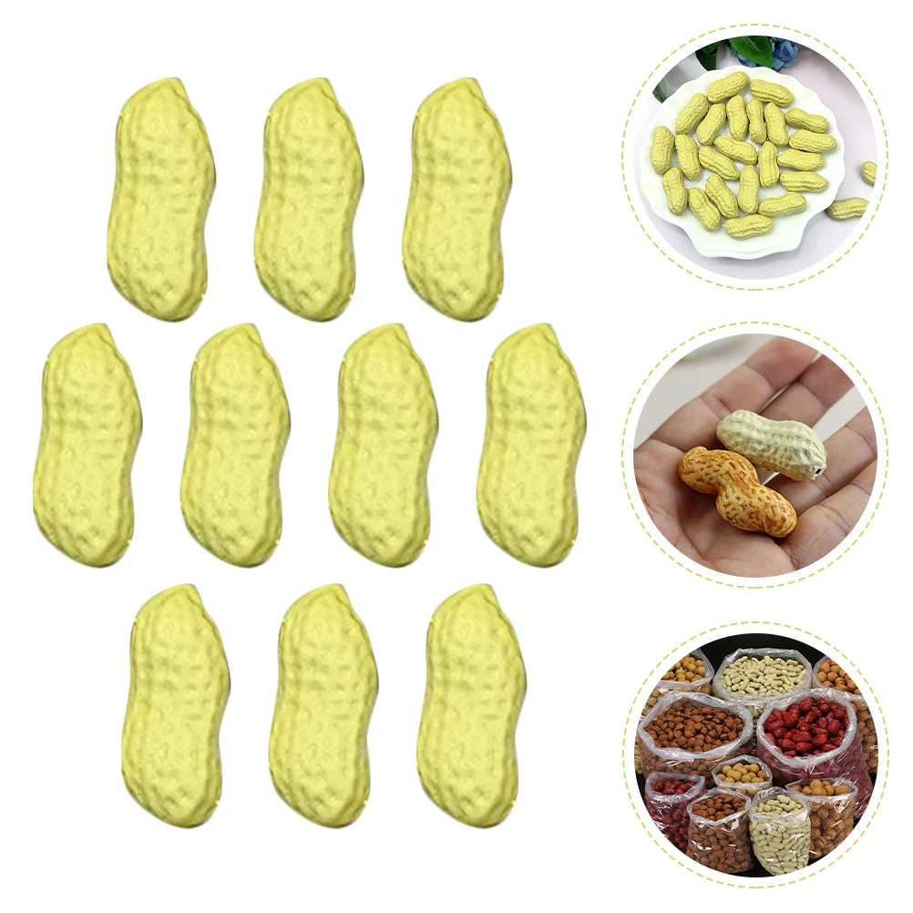 

10pcs Simulated Peanut Decoration Lifelike Fake Mini Fruits Plastic Models Educational Photography Props Artificial