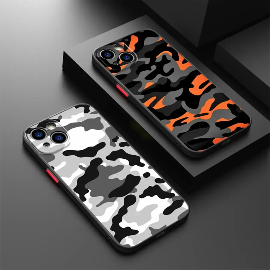 

Camouflage Pattern Case for iPhone 15 Plus 12 13 Mini 11 XS 16e 14 17 16 Pro Max 17 Air Back Phone Cover