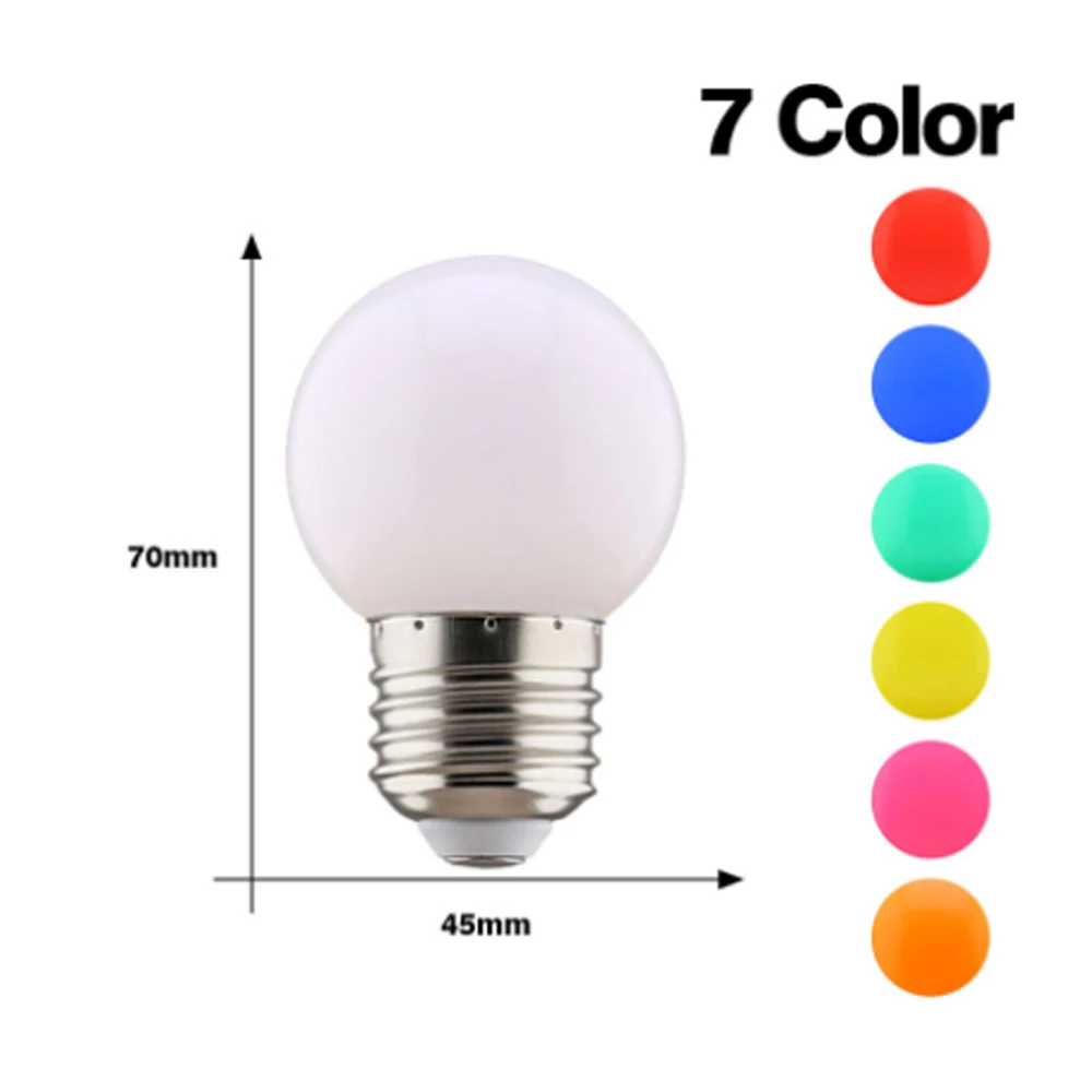 20pcs E27 220V LED Light Bulb Colourful LED Lamps For Christmas Wedding Holiday Party Home Decor Indoor Lighting Lamps Bulb