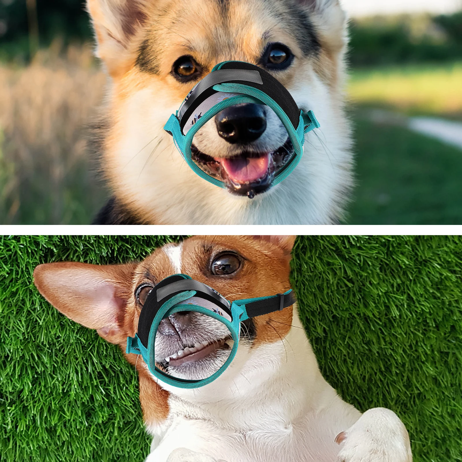 

Polyester Dog Muzzle Anti biting Adjustable Chewing Pet Accessory Prevent Barking Unwanted Habits Lightweight Secure Fit