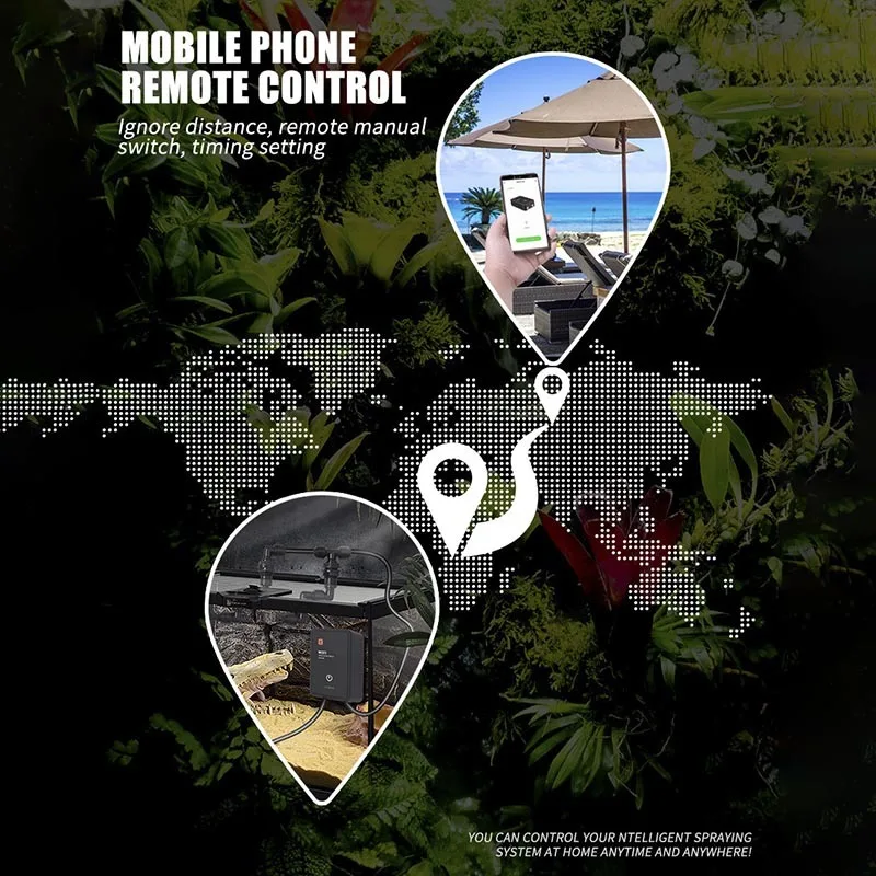 Tuya Wifi Smart Reptile Fogger Terrariums Humidifier Timer Automatic Mist Rainforest Spray System Kit Sprinkler Controller