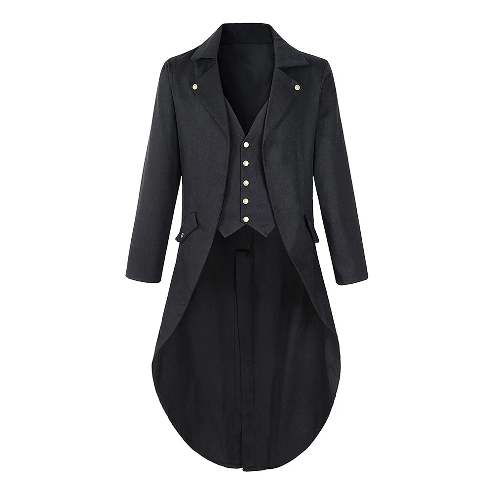 スチームパンク中世トレンチコート燕尾服ビクトリア朝冬紳士長袖メンズレギュラールネサンス夏