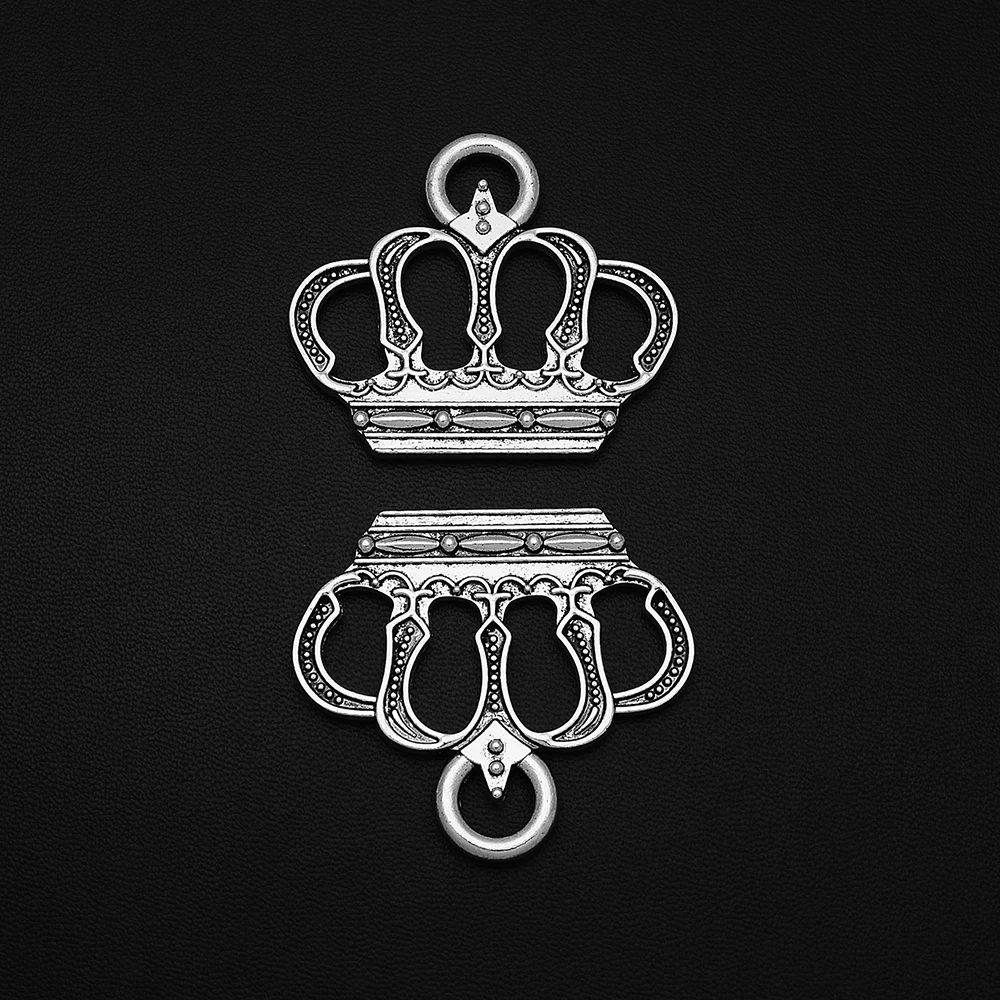 3pcs/lot--40x45mm Vintage Imperial Crown King Charms Pendants For Diy Necklace Jewelry Making Findings Supplies Accessories