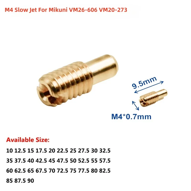 Carburador m4 * 0.7mm jatos lentos/jato piloto ocioso para mikuni VM26-606 VM20-273 yamaha dt125 dt175 vm22 m28 bocal moto carb gicleur