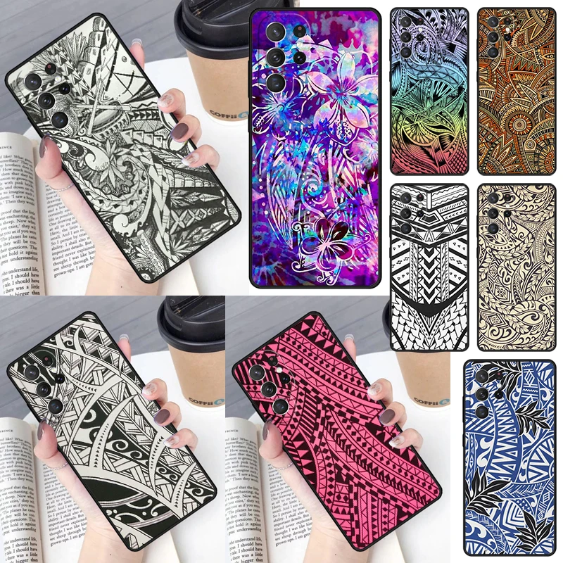 Maori Samoan Polynesian Tribal Phone Case for Samsung Galaxy S26 Ultra S25 S24 S23 S22 S21 S20 Note10 Plus FE Cover Luxury