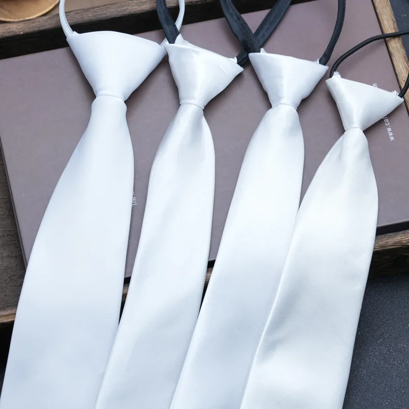 Pure white tie for Father's Day DIY graffiti painting, hand printed, free to wear zipper 5CM7CM8CM decorative trend