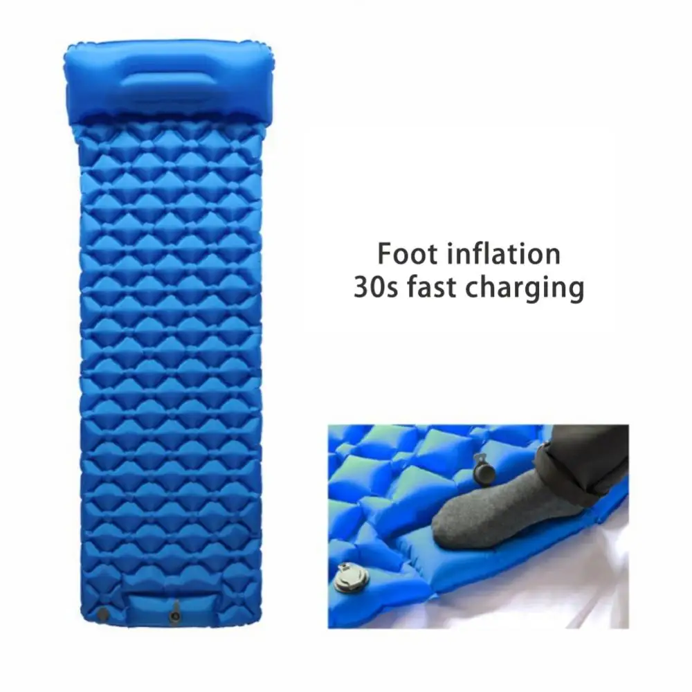 

Outdoor Camping Inflatable Mattress Sleeping Pad With Pillows Ultralight Air Mat Built In Inflator Pump Hiking