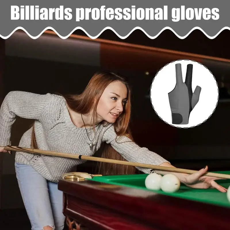 

Billiards Gloves For Men Sweat-Wicking Three Finger Gloves Sport Mitten Sports Accessories Elastic Protective Gear For