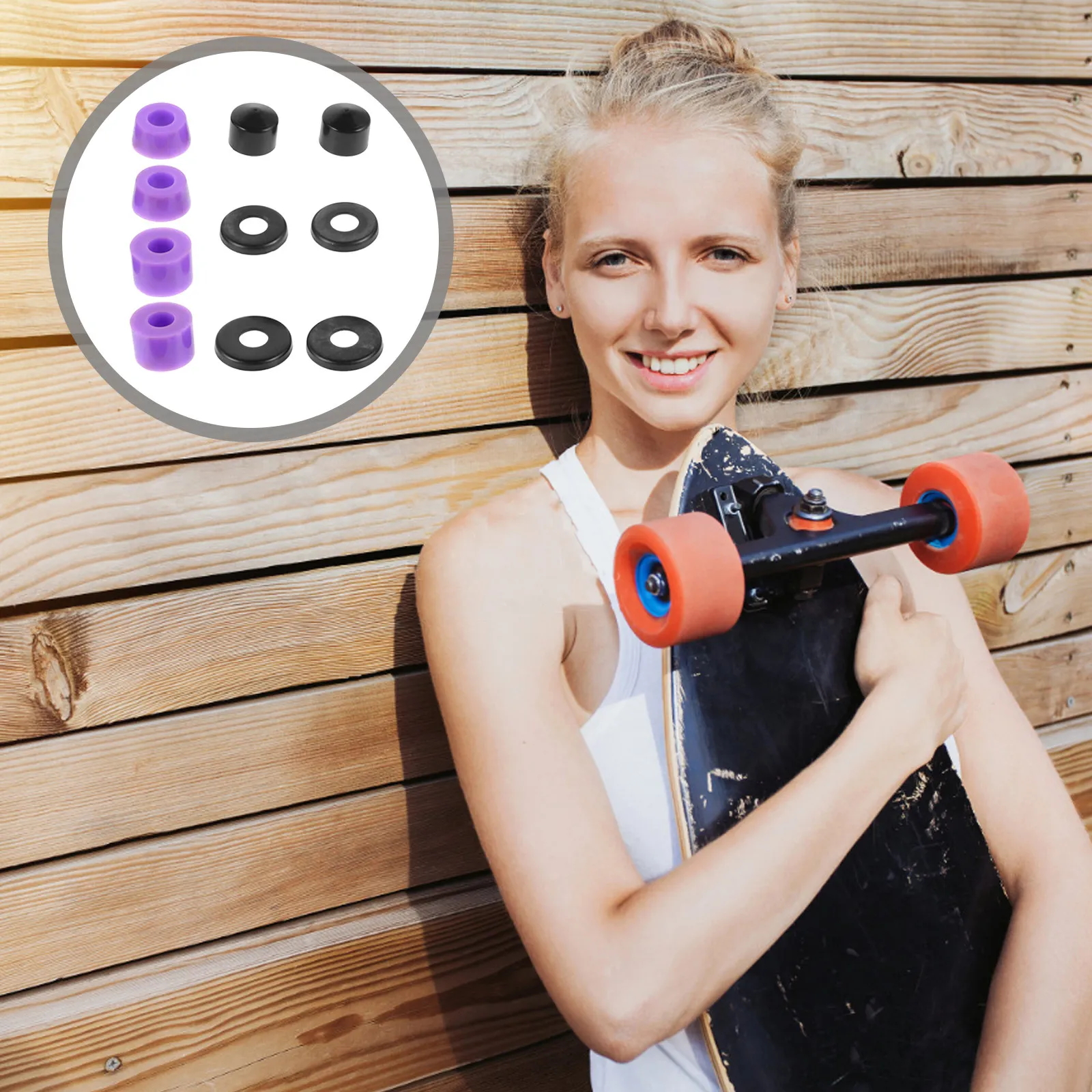 

Skateboard Truck Bushings PU Shock Absorbers Purple Bowl Shock Pads Stable Control Longboard Truck Replacement Skateboard
