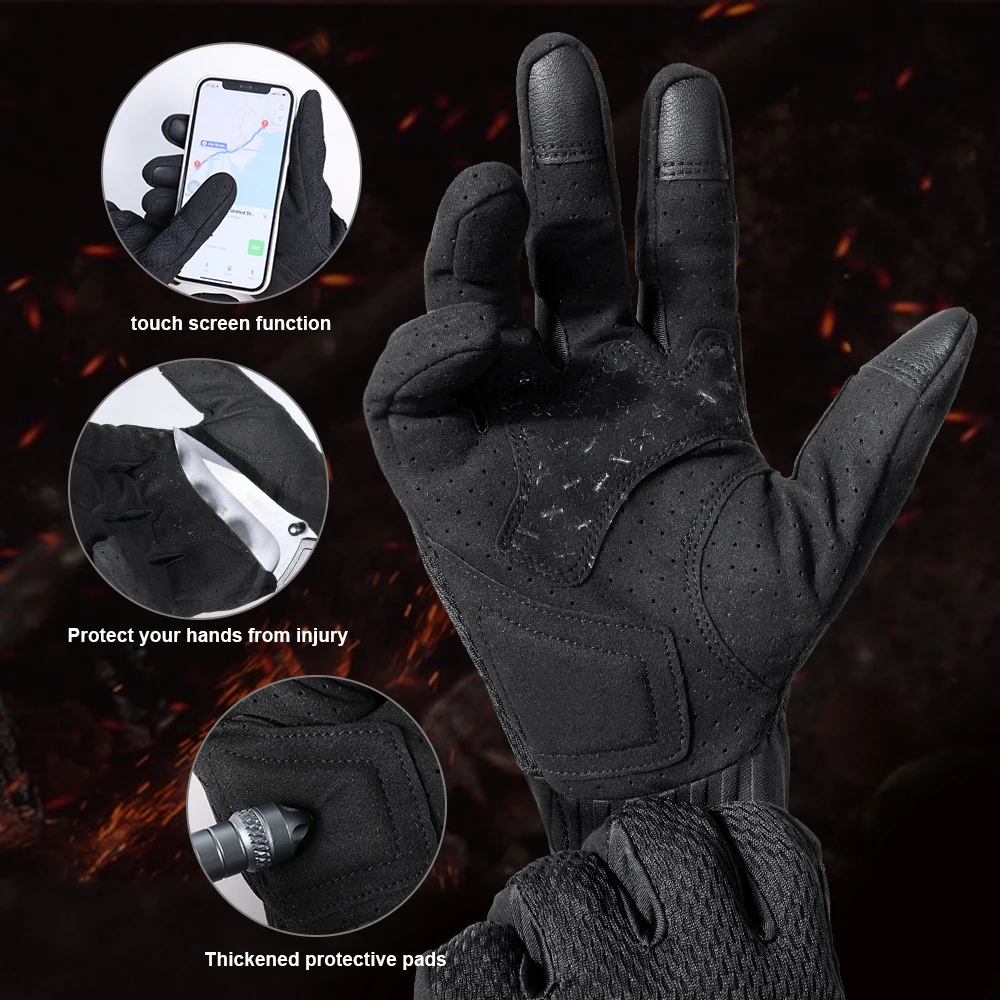 Full Finger Gloves Tactical Mittens Non-slip Shockproof Touch Screen Airsoft Bicycle Work Driving Paintball Men Protective Gear