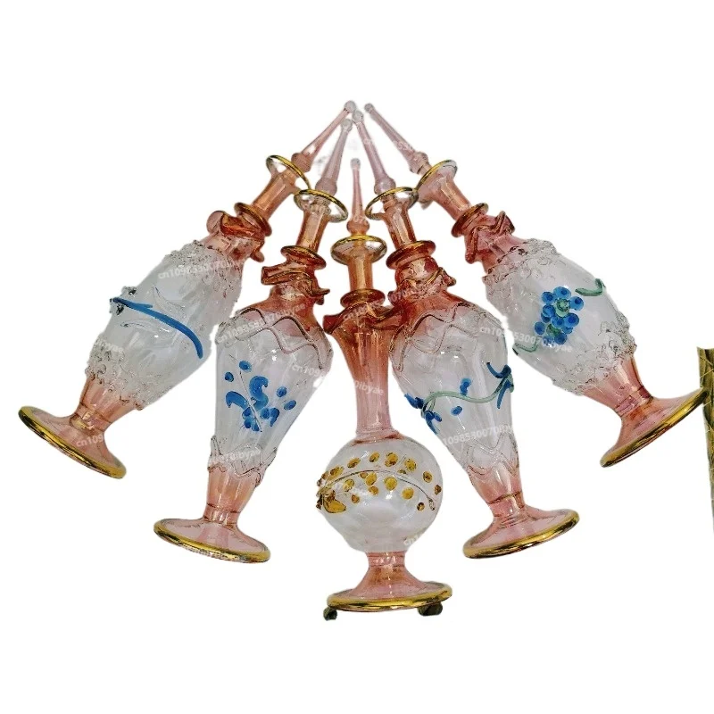 

Это так красивая, импортированная из Египта, египетская стеклянная бутылка для духов ручной работы, флакон-диффузор эссенции 1 шт. 15 см + высота.