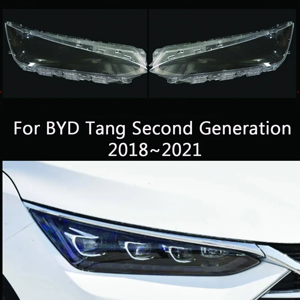 

Накладка на переднюю фару для BYD Tang второго поколения 2018 ~ 2021, прозрачный абажур, накладка на переднюю фару, маски из оргстекла