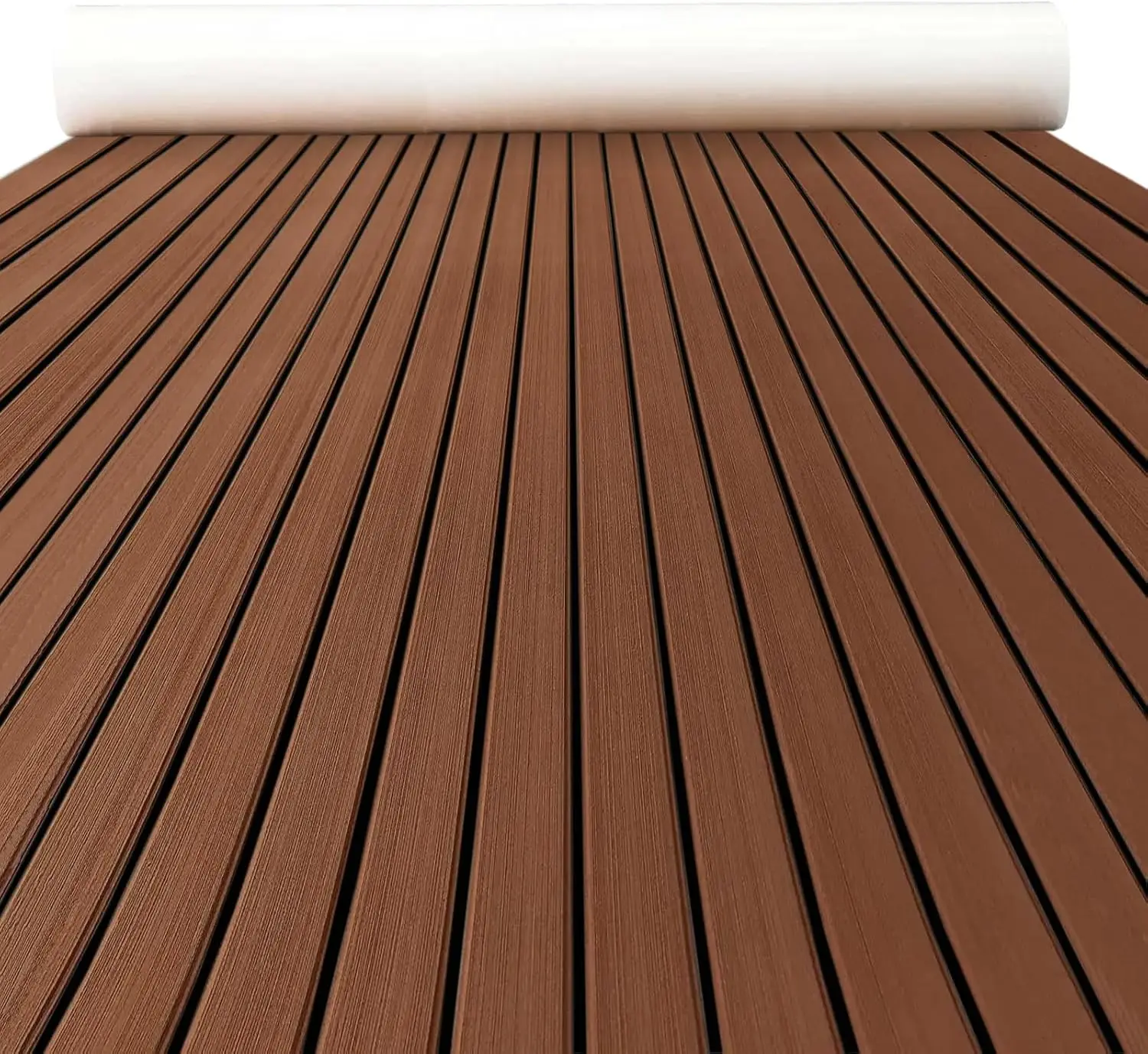 

240x55cm EVA Foam Faux Teak DIY Yacht Vintage Brown Deck Sheet RV Self-adhesive Non-slip Flooring Mat Marine Boat Accessories