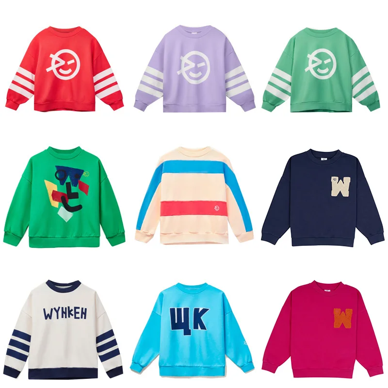 2025 SS New Wyn kids Sweatshirts For Boys Girls Cute Print Sweaters Child Cotton Outwear tops clothing