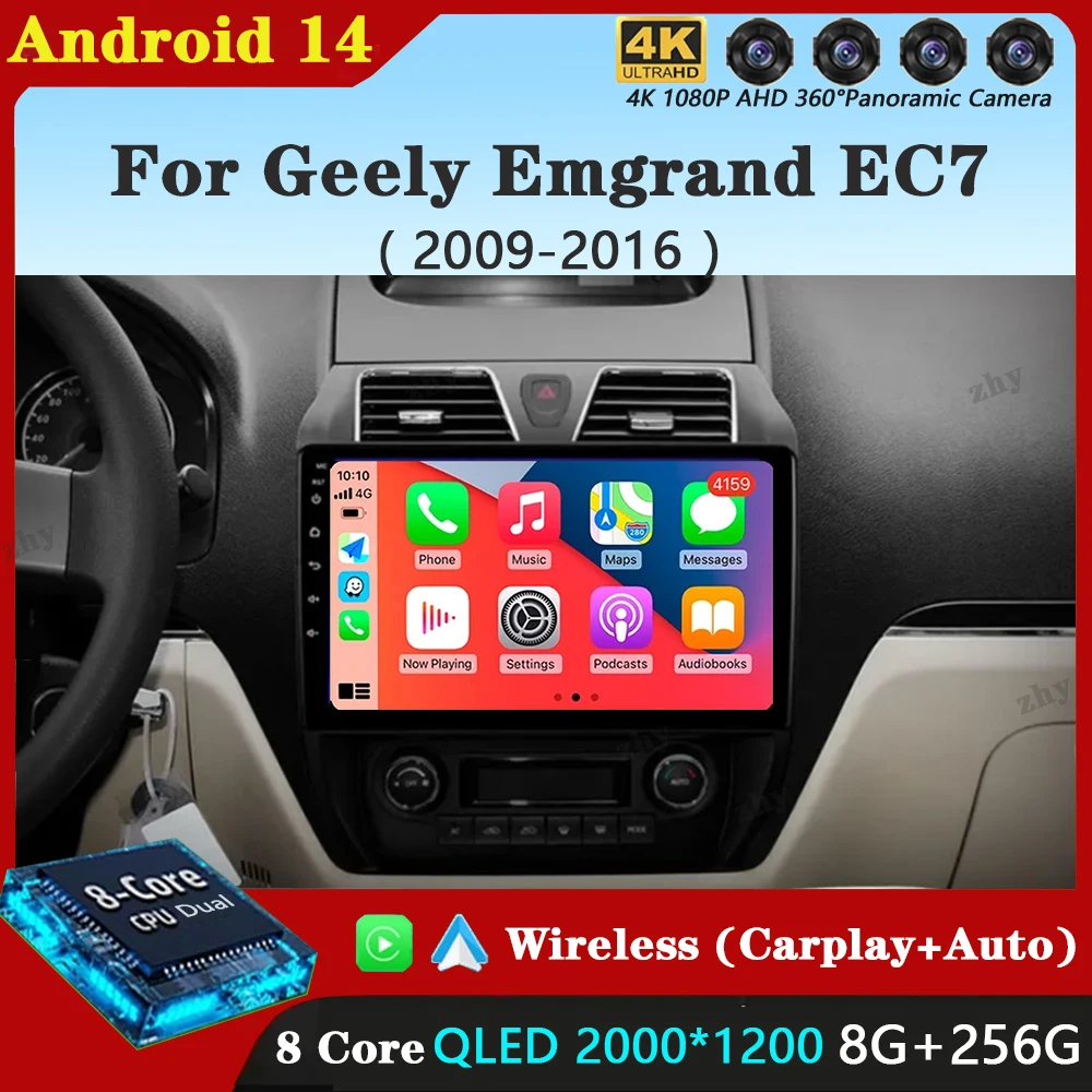 

Android 14 For Geely Emgrand EC7 1 2009-2016 2K QLED Stereo Car Radio Multimedia Video Player GPS AI Voice CarPlay Head Unit 4G