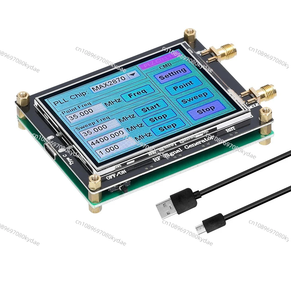 MAX2870 Signal Generator 23.5MHz-6000MHz Frequency Touching Screen Radio Frequency Signal Source PC Software Controls