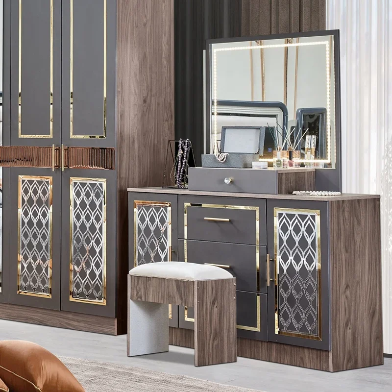 

A Wholesale Complete Wooden Frame Double King Size Bed Room Set Double Wood Full Modern Luxury Home Furniture Bedroom Sets