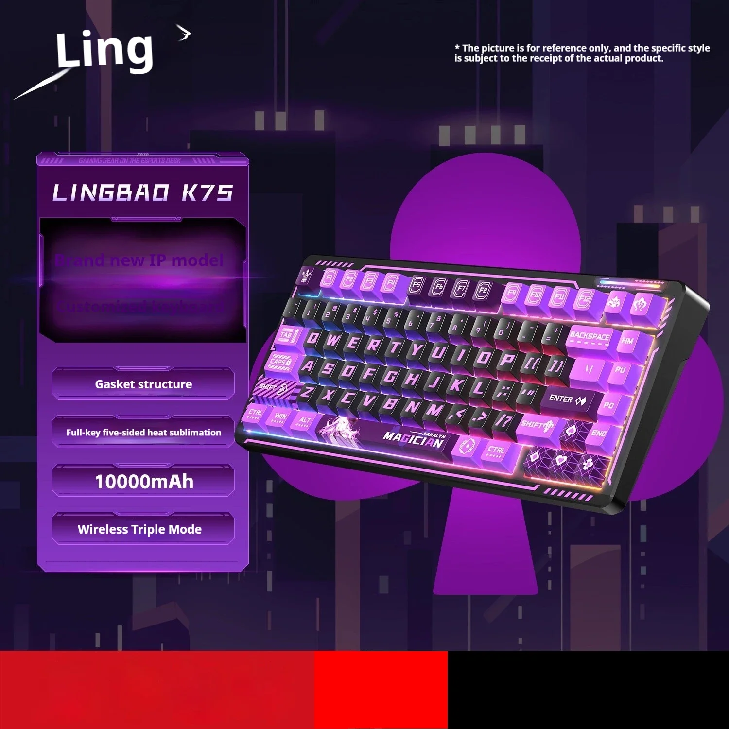 LINGBAO K75 Anime IP Mechanical Keyboard Wired Gasket Hot Swap RGB Gaming Keyboard Custom PC Gamer Laptop Accessories​ Gifts